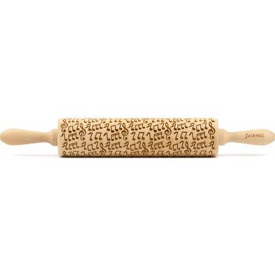 Teigroller FOLKROLL "3D-Motiv-Teigrolle", braun, L:43cm, Massivholz, Teigroller, Musik