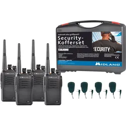 MIDLAND G15 S3 - PMR Funkgerät, Security-Koffer, 4er Set