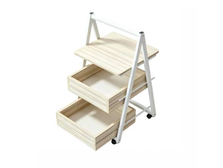 SilkRZlsss Beistelltisch Auf Rollen Nachttisch Ebenen und Tablet-Halterung Ideal für Schlafzimmer Und Kleine Wohnbereiche Stauraum Neben Sofa Oder Bett.(White)