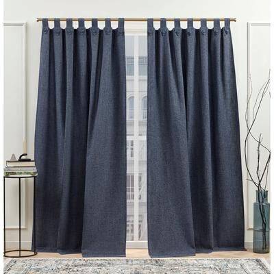 Nicole Miller New York Peterson Tuxedo Tab Top Curtain Panel Pair