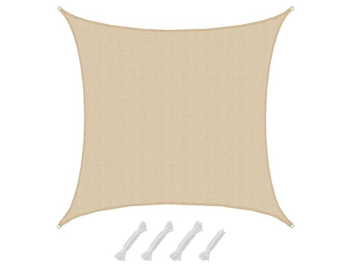 UV-SONNENSEGEL 7/7 m, Viereckig, Wasserdurchlässig, Beige