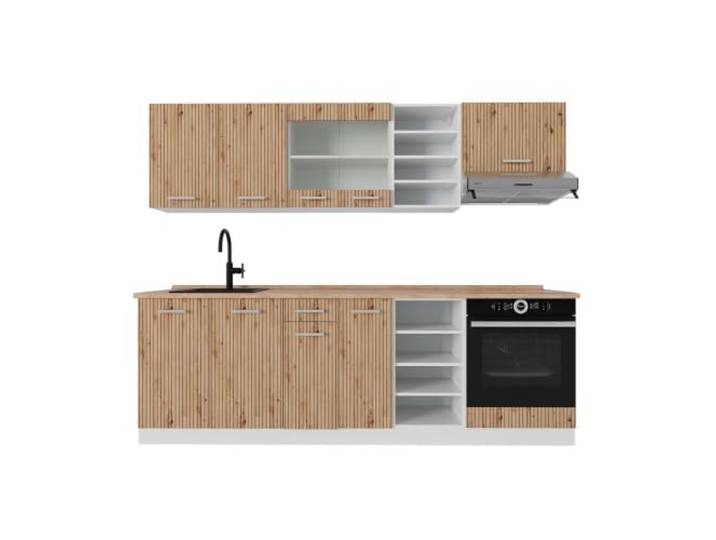 Vicco Küchenzeile R-Line, Artisan Eiche/Weiß, 240 cm