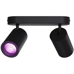 Calex, Deckenleuchte, Smart Plafondlamp - 2-Lichts - Slimme Opbouwspot - Ovaal - Zwart (800 lm, GU10)