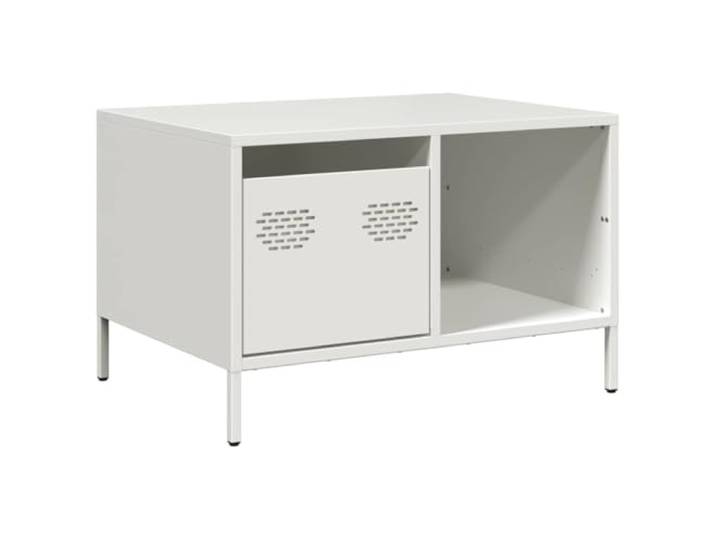 Couchtisch, Weiß, 68,5x50x43,5 cm, Kaltgewalzter Stahl Couchtisch, Beistelltisch, Stahlkonstruktion, Wohnzimmer, Flur, Wohnzimmer, einfache Montage