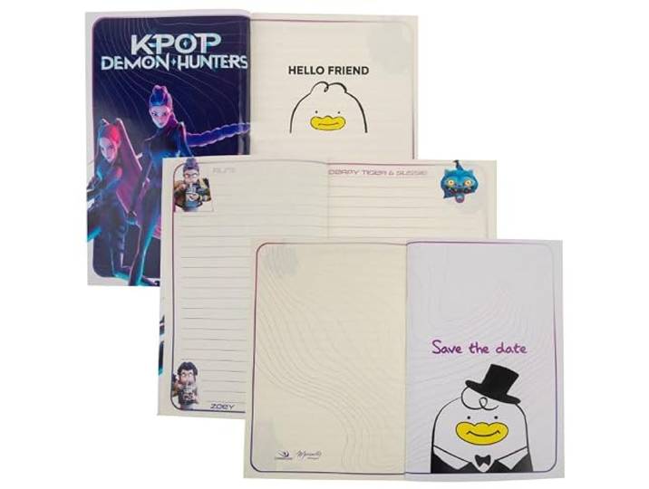 Cinereplicas KPop Demon Hunters - Carnet à couverture souple HUNTR/X - Carnet léger\, indispensable pour les études et la papeterie de tous les jours - 14\,5 x 21 x 0\,6 cm - Sous licence officielle