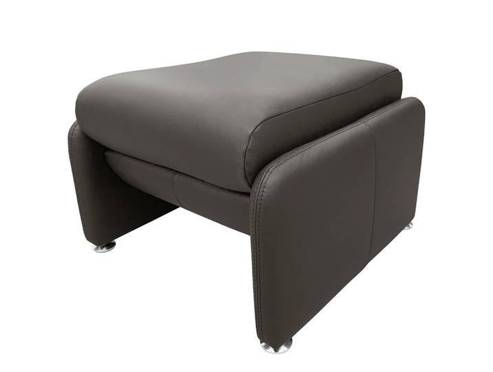Livetastic Hocker, Dunkelbraun, Metall, Echtleder, Rindleder, rechteckig, 62x42x60 cm, Made in EU, Lederauswahl, Wohnzimmer, Hocker, Sitzhocker