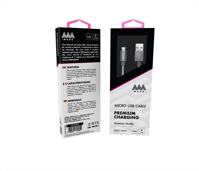 AAAMAZE Micro Usb Cable 1m-grey