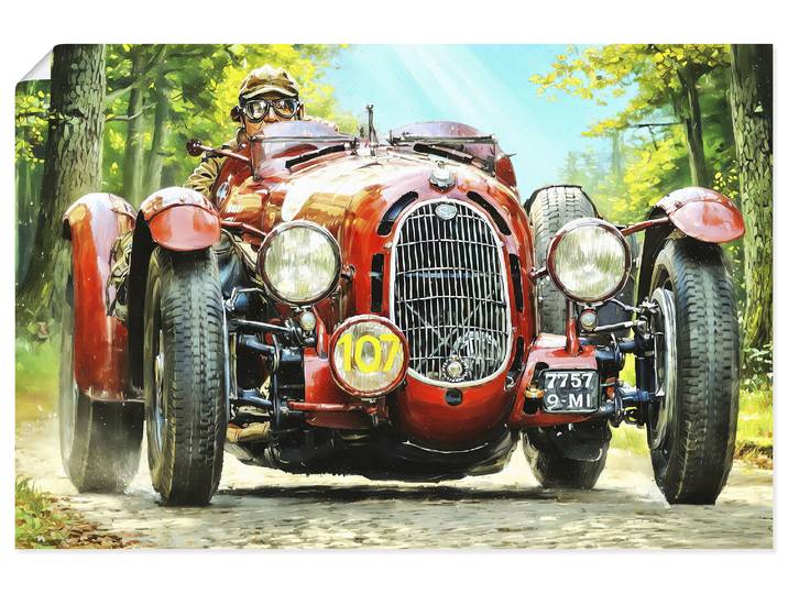 Wandbild ARTLAND Alfa Romeo 8C 2300 Monza , rot (farbe bild(er): farbig), B:60cm H:40cm, Bilder, Wandbild, als Alubild, Leinwandbild, Poster, Wandaufkleber in verschied. Grössen