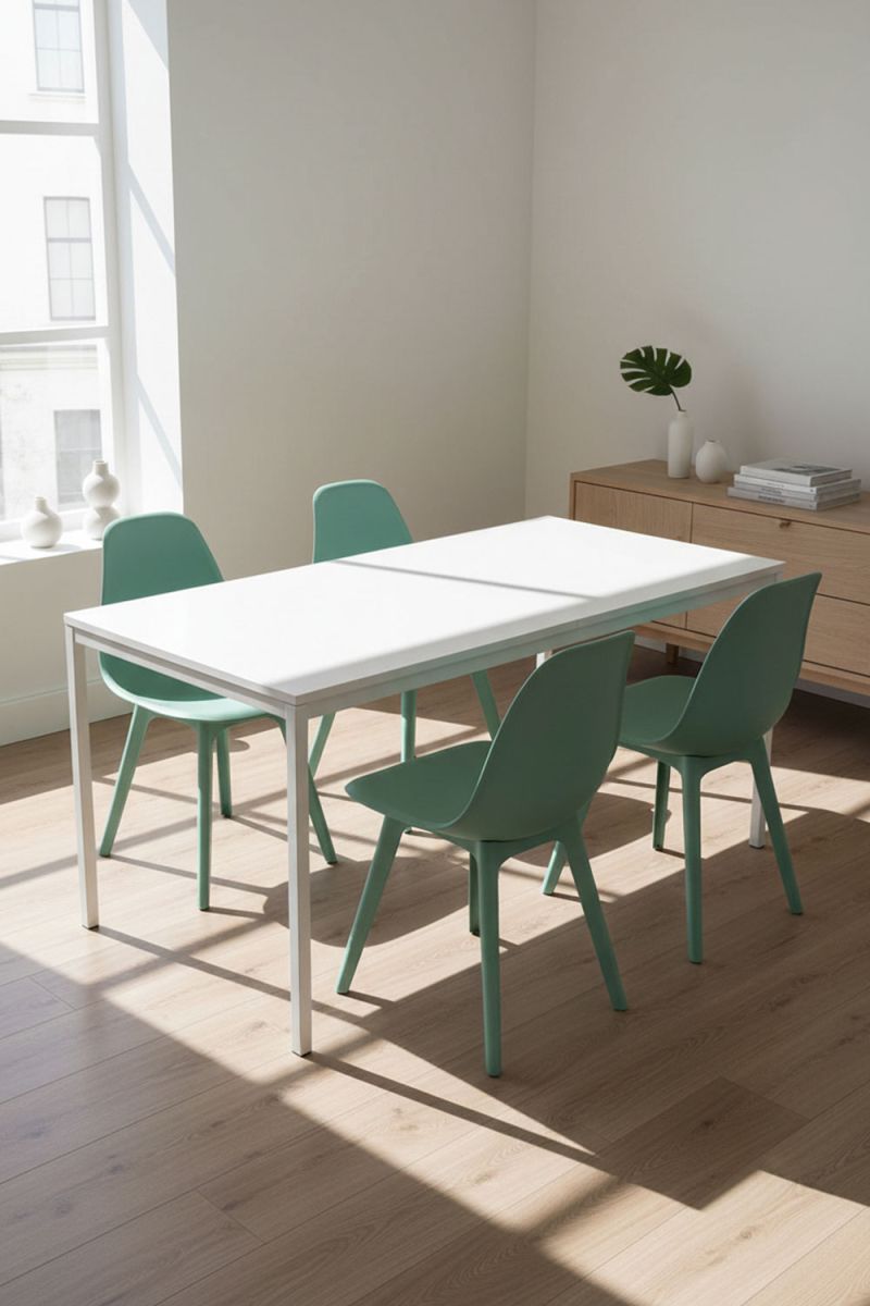 RegalosMiguel Mesa Comedor Dino 140x75 cm - Blanco