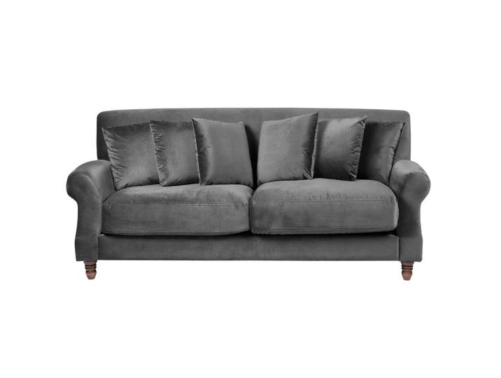 3-SITZER-SOFA Samtstoff Grau Eike