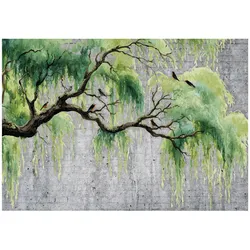 FOTOTAPETE Baum Beton Grün 250x175 cm