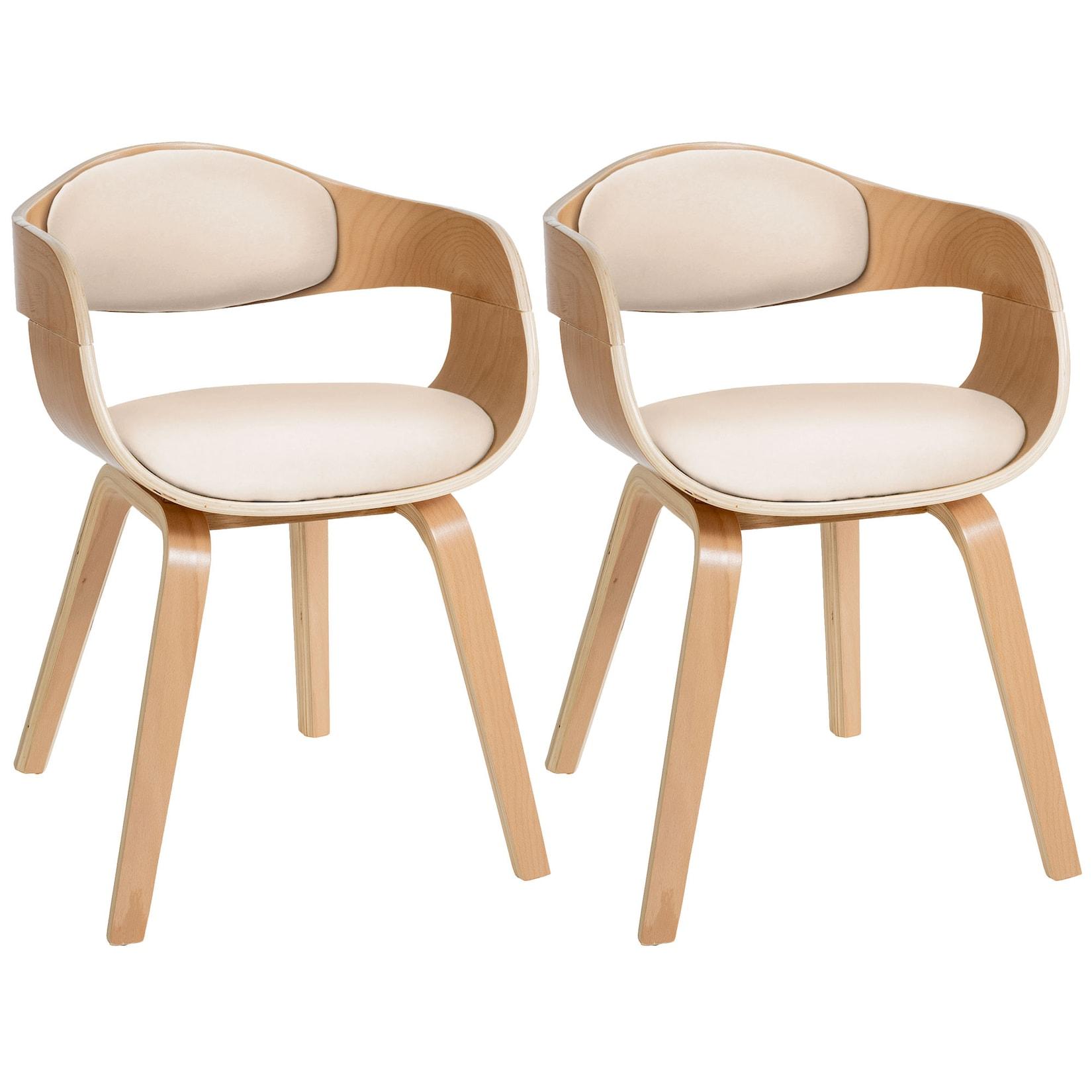 CLP 2er Set Stühle Kingston Kunstleder Farbe: natur/creme