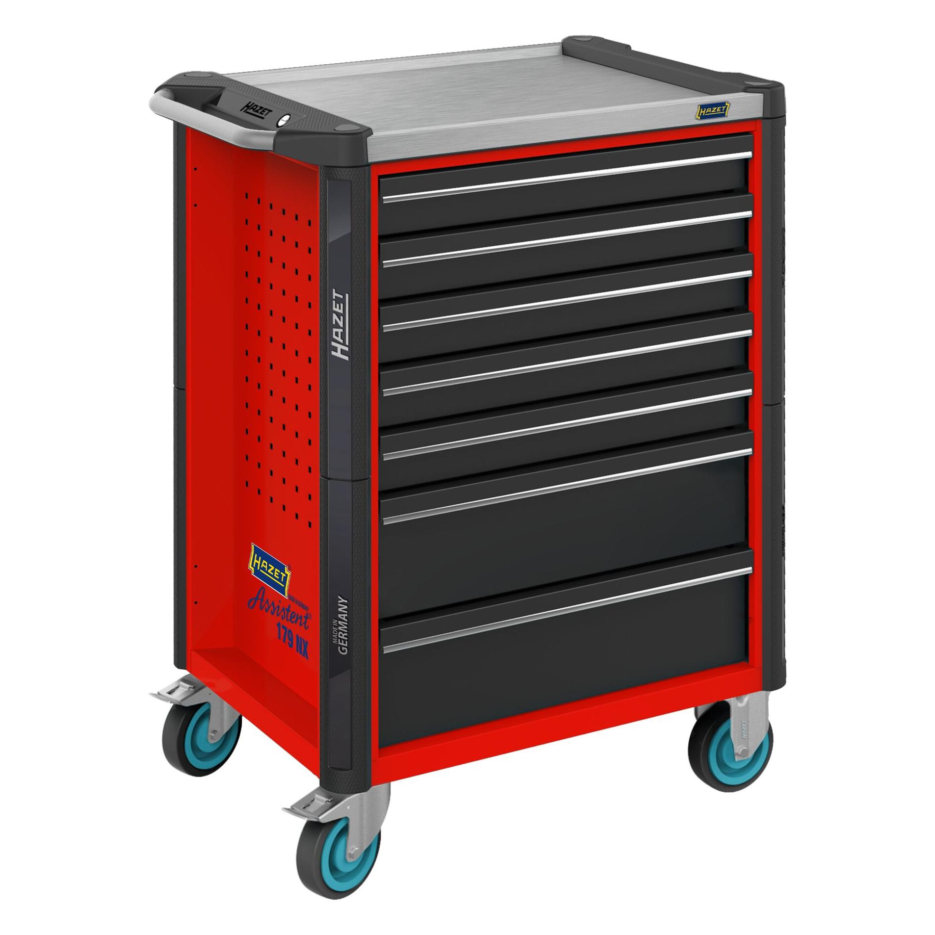 Hazet Werkstattwagen Assistent 179NX-7-RAL3020 Schubladen, flach: 5 x 81 x 522 x 398 mm Schubla... (179NX-7-RAL3020)
