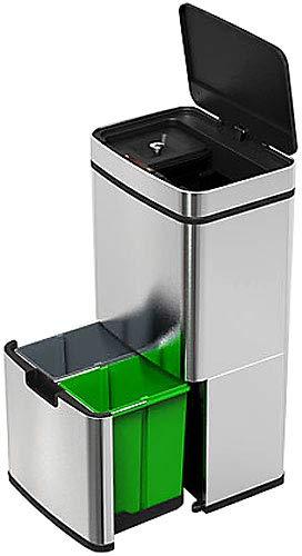 Mülleimer System: Design-Mülltrenn-System mit Sensor, 4 Behälter, Edelstahl, 75 Liter (Mülltrennsystem, Mülltrennsystem Design, Müll)