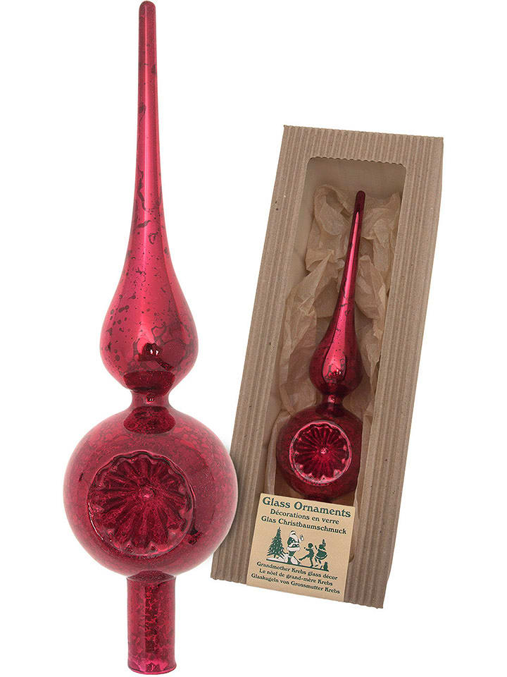 Krebs Glas Lauscha Reflex-Baumspitze in Rot - (H)23 cm - onesize