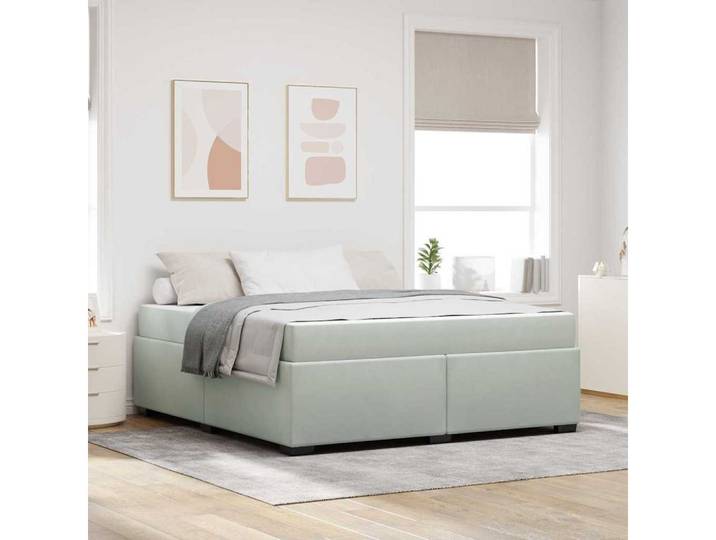 furnicato Bettgestell 200 x 180 x 66 cm Hellgrau Samt Bett mit Matratze (1-tlg), Taschenfederkern-Schlafsofa mit Lattenrost für dein Schlafzimmer