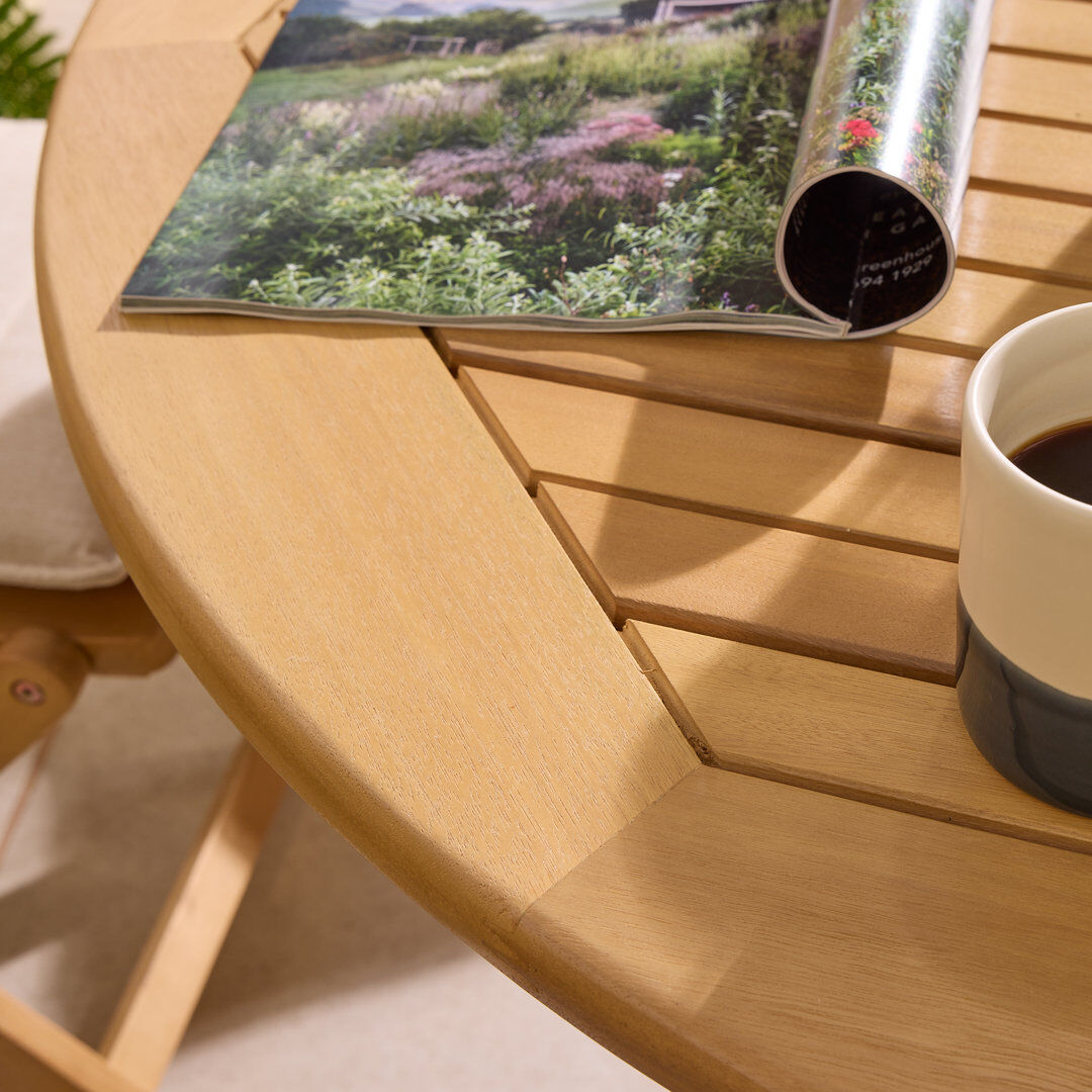 Rowlinson Ashdown Folding 6 Seat Round Dining Set with Cushions Brown 6