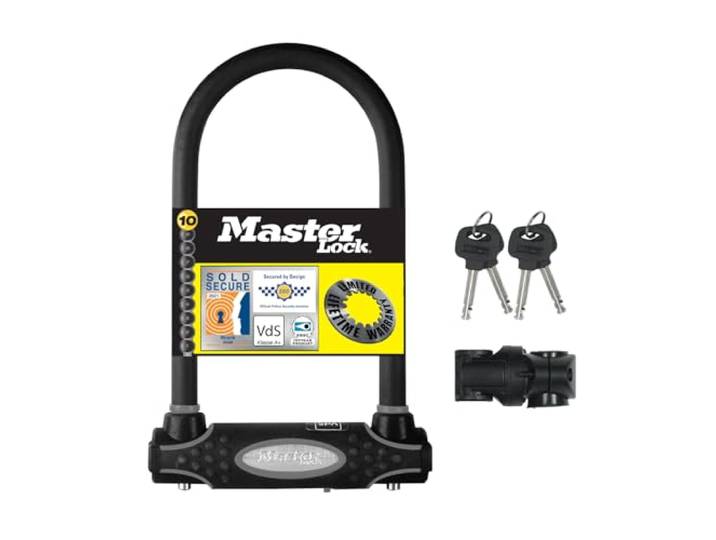 MASTER LOCK Antivol Vélo U [A Clé] [Support de Vélo Universel] [Antivol Certifié] 8195EURDPRO - Idéal pour les Vélos\, Vélos Electriques\, VTT et autres