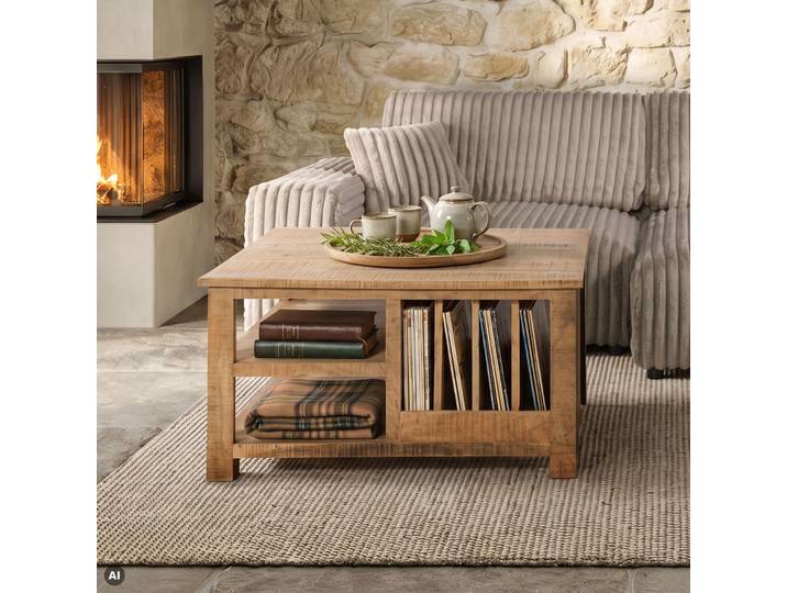 Couchtisch Akazie 90x90x48 natur versiegelt NATURE OF SPIRIT #305