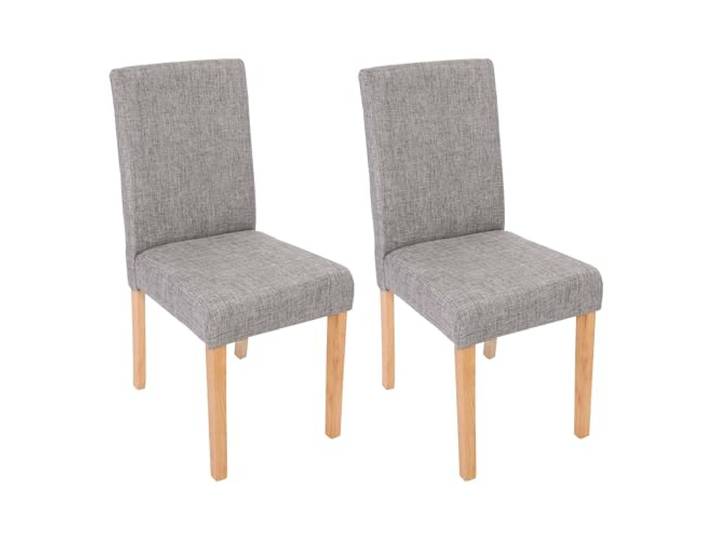 CHEFGASTRO 2er-Set Esszimmerstuhl Stuhl Küchenstuhl klassisch und zeitlos HxBxT 90x43x56cm Sitzhöhe 45cm Textil helle Beine Grau