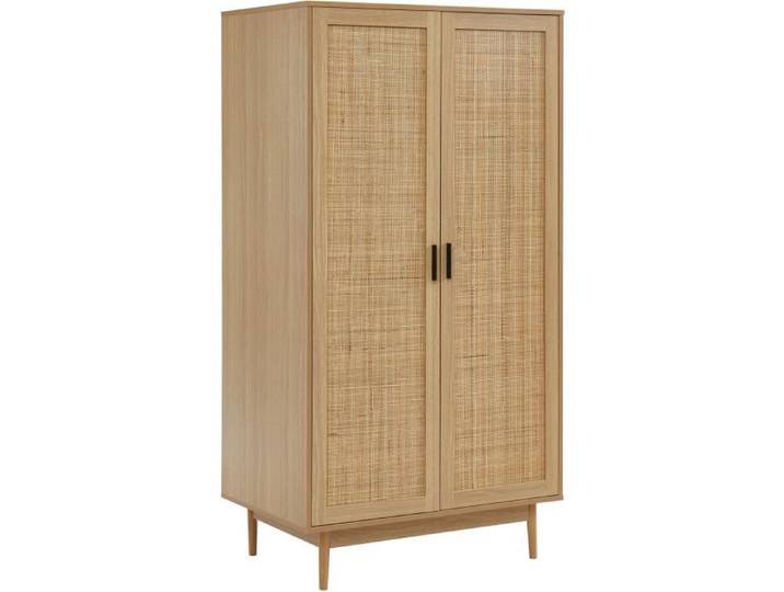 Armoire - BAÏTA - AMANA - Cannage naturel - Imitation bois - L 90 x P 57 x H 170cm