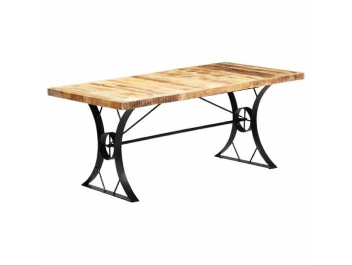 HEFZGDB Massiver Mangoholz Esstisch 180x90x76 cm mit Stahlgestell und industriellem Design für Küche und Esszimmer, robuste handgefertigte Tischplatte, langlebig und leicht