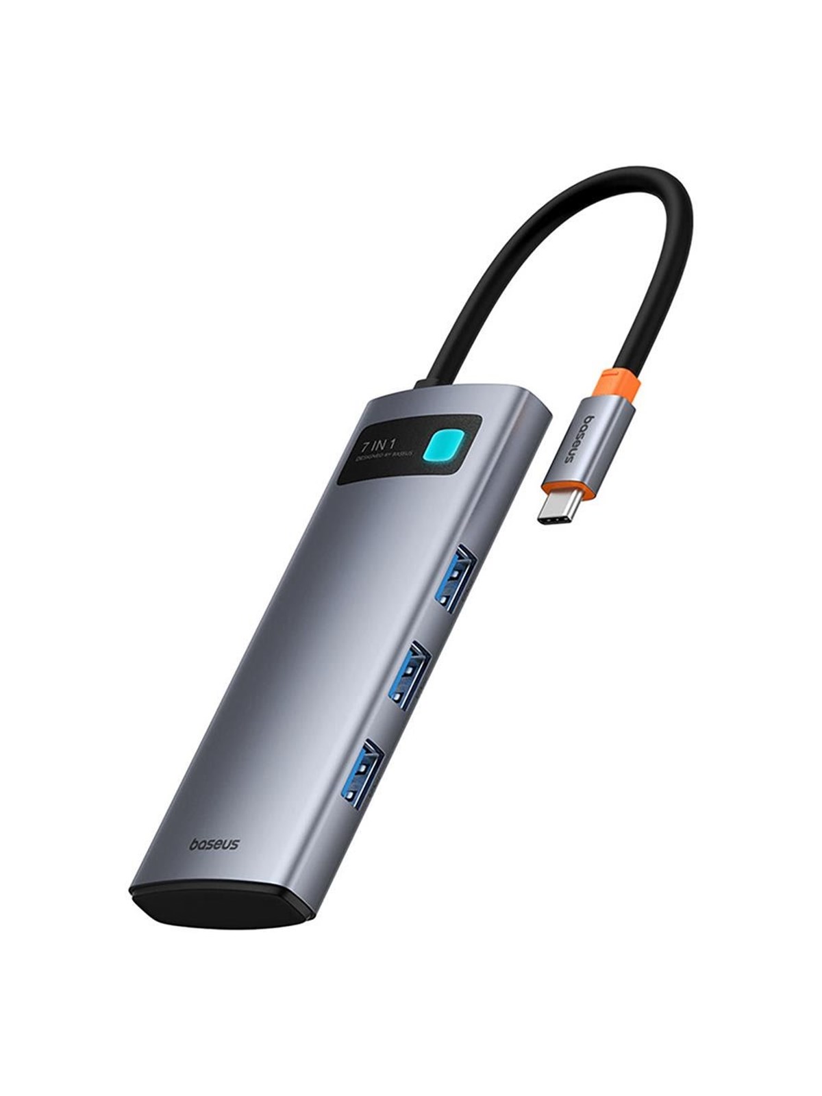 Baseus Metal Gleam 7in1 HDMI 4K 60Hz USB-C Hub / 3x USB 3.0 / USB-C PD / SD / microSD - Gray USB-Hubs