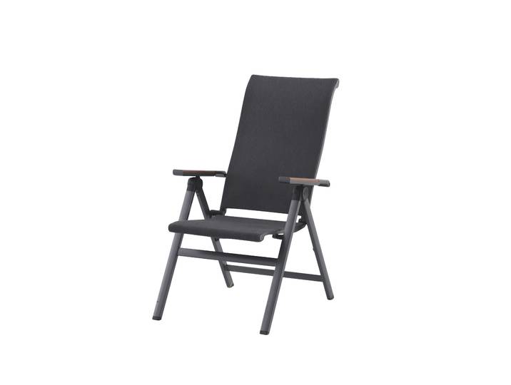 2er Set MWH Prado Multipositionsstuhl Aluminium/Textilene iron grey