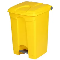 Treteimer Orgavente aus Kunststoff gelb 45 L Abfalleimer mit Pedal, HACCP-konform