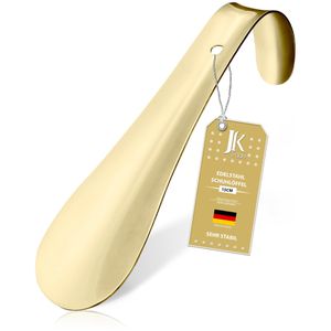 JK-Trade Schuhlöffel aus Edelstahl, gold, 1,5mm Materialstärke, Länge: 15cm