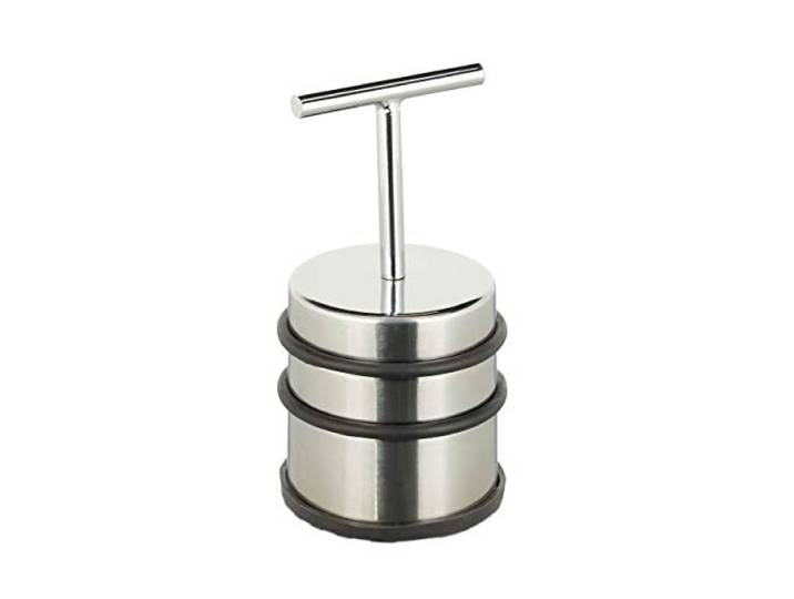 Butoir de porte à poignée\, lot de 2\, porte & fenêtre\, haute\, ronde\, intérieur\, caoutchouc\, acier inoxydable\, ∅7\, argenté