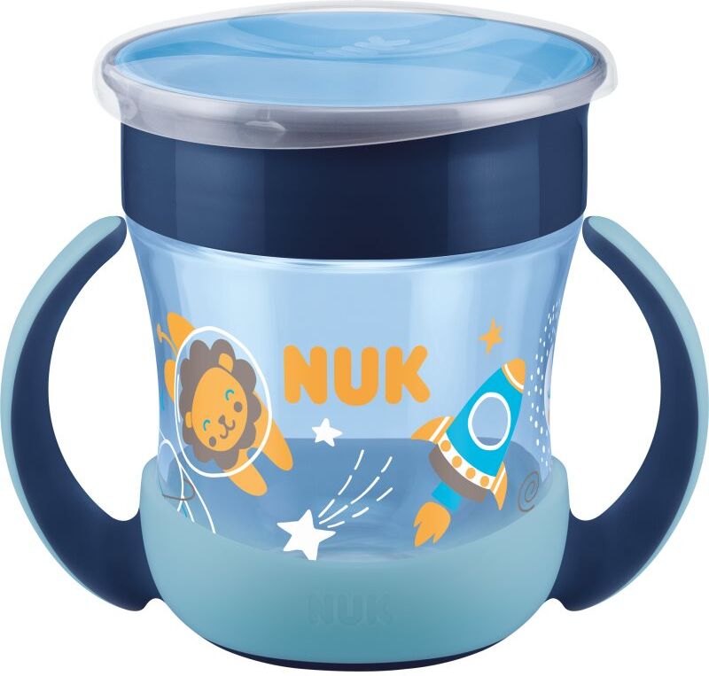 NUK Magic Cup Night tasse avec poignées 6m+ Blue 1 pcs