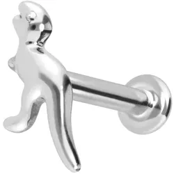 14 Karat Gold Labret mit Innengewinde DINOSAURIER