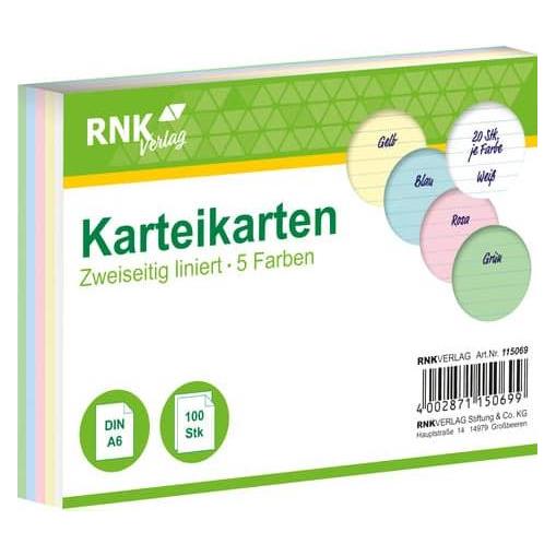 Rnk Karteikarten liniert A6 (A6, 205 g/m²) (115069)