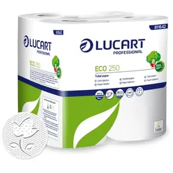 Toilettenpapier Lucart Eco 250, Recycling 2 lagig 64 Rollen / Paket x 250 Blatt, Blattgröße 11,3 x 9,8 cm