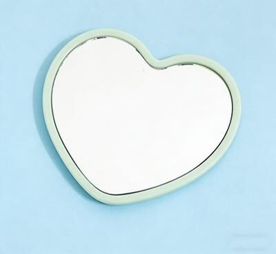 Fusion Finds Heart Makeup Mirror Mini Pocket Mirror Compact Handheld Vanity Mirror For Travel & Daily Touch Ups green
