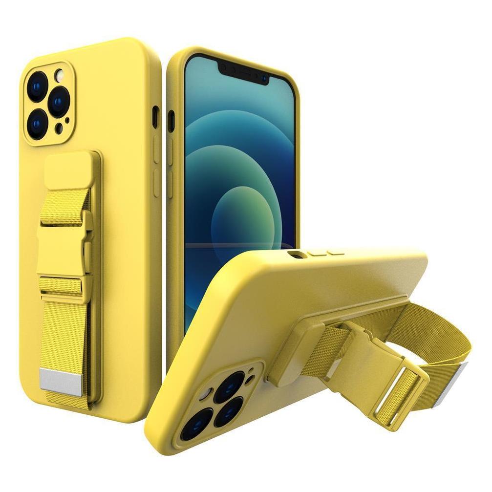 Hurtel Rope Case Gel Case mit Kette Lanyard Tasche Lanyard iPhone 12 gelb (1404978613)