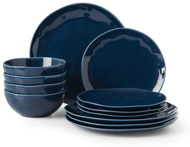 Lenox Bay Colors 12-Piece Dinnerware Set, Blue