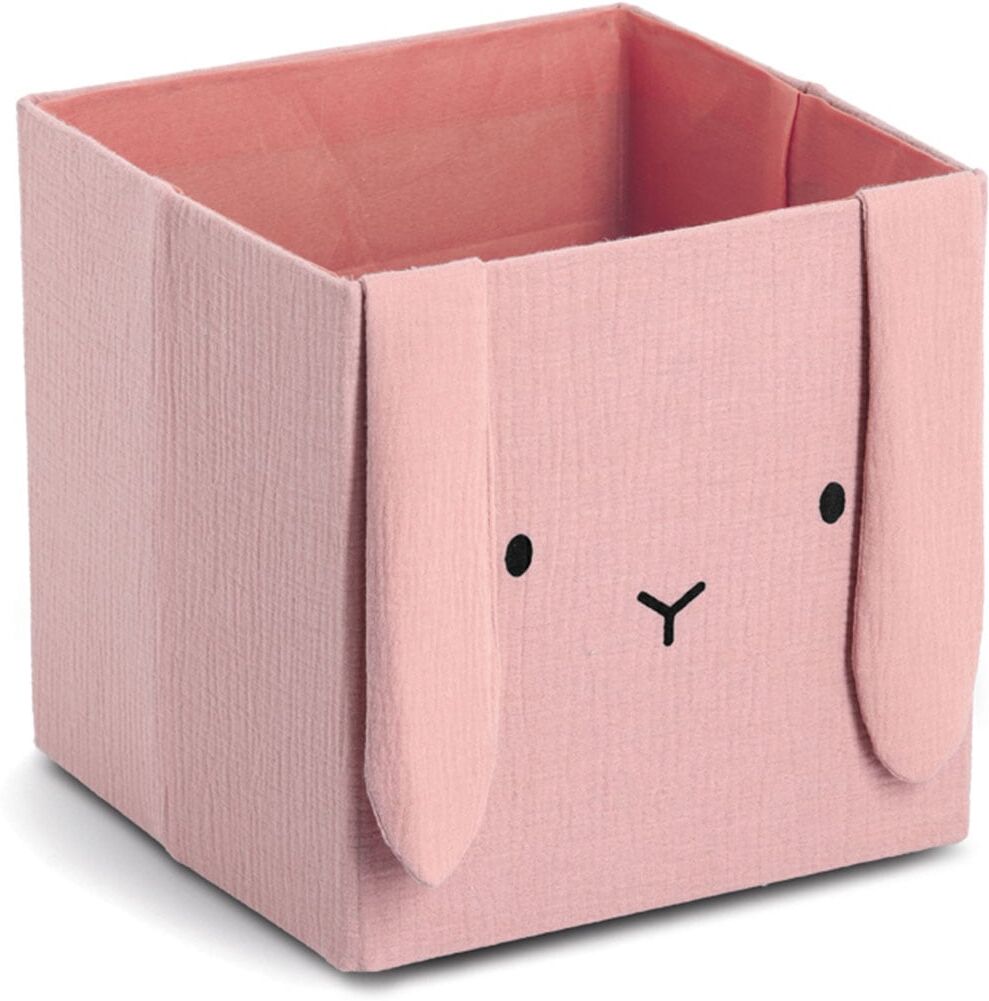 Aufbewahrungsbox ZELLER PRESENT "Hase", Musselin", rosa (altrosa), B:28cm H:28cm T:28cm, Baumwolle, Polyester, Aufbewahrungsboxen, Aufbewahrungsbox, Tiermotiv, kinderfreundlich, faltbar