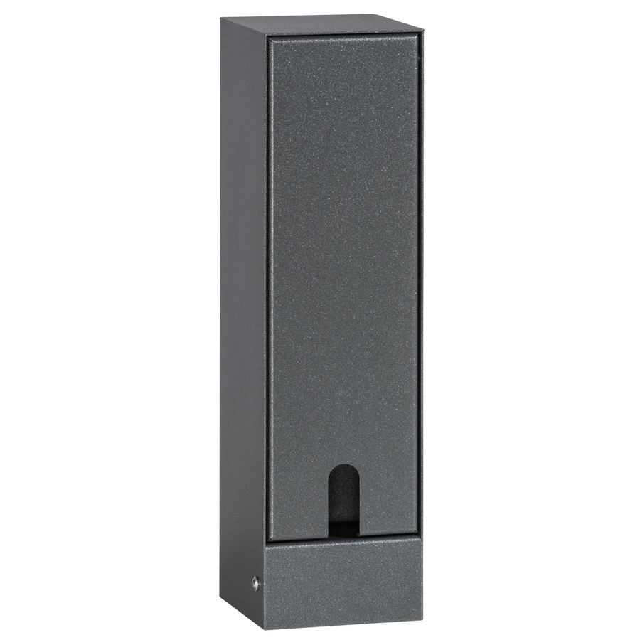 LCD Steckdosensäule mit Tür- 2-fach Steckdosen 36x10cm Graphit 022 4260277682811