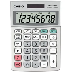 CASIO Tischrechner MS-88ECO silber