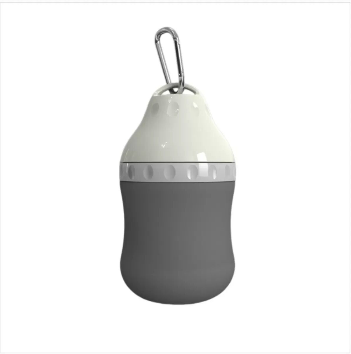 INF 400ml Silikon Haustier Trinkflasche für Hunde und Katzen — Auslaufsicher, Abnehmbar, Reise-Trink- und Futterflasche Grau