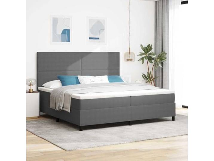 YUTAASU Boxspringbett Hellgrau 200x200 cm Holzwerkstoff Verstellbares Kopfteil, Taschenfedermatratze, mittlere Festigkeit, modernes Design