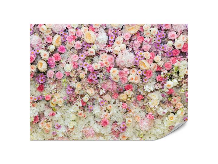 Muralo Fototapete für Schlafzimmer Rosen Pfingstrosen Blumenvielfalt Boho 500x350, Rosa, Weiß, Beige, Gelb, Papier, Floral, Rechteckig, 500x350 cm, Tapeten & Wandverkleidungen, Fototapeten