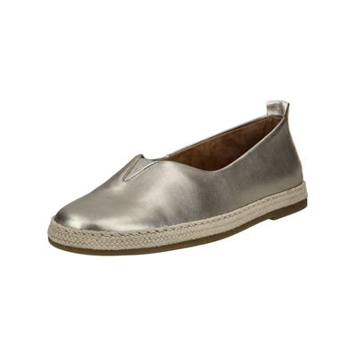 Slipper GABOR "Gabor Slipper Glattleder", Damen, Gr. 39, silber (puder), Glattleder, Schuhe Slipper
