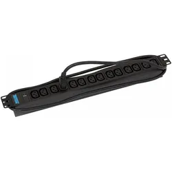 Triton RAB-PD-X09-A1 - 19-Zoll-Steckdosenleiste IEC C13 mit Kabel und Kontrollleuchte, 1 HE, USV Zubehör