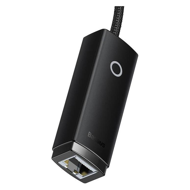 Baseus Lite Series USB-C to RJ45 network adapter (black) (USB-C, RJ45 (1x)) (WKQX000301)