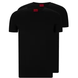 HUGO für Herren. 50325440 2er-Pack schwarze runde T-Shirts (L), Lässig, Baumwolle, Kurzarm, Nachhaltig
