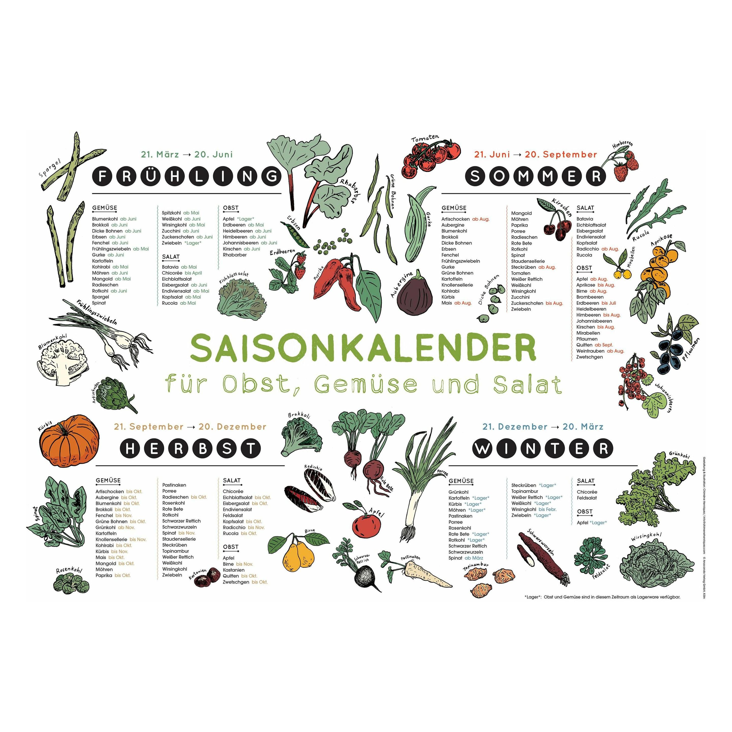 Anaconda Saisonkalender für Obst, Gemüse und Salat (42 x 29 cm) (57258649)