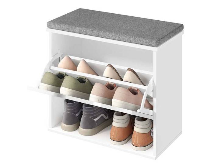 Banc à chaussures - HELLOSHOP26 - Rembourré - 6 paires - Tiroir - Modulable
